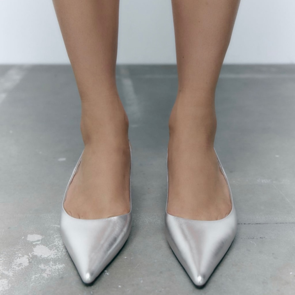 ❌SOLD❌NWT Zara Leather Slingback Shoes Size 7.5(38) - Picture 5 of 10